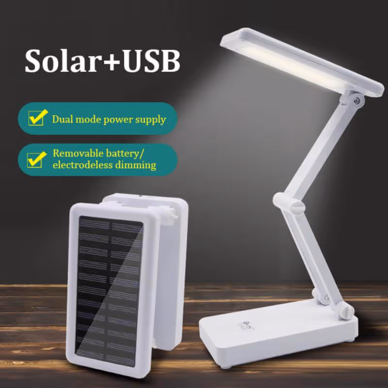 Solar charging USB charging dual-purpose table lamp