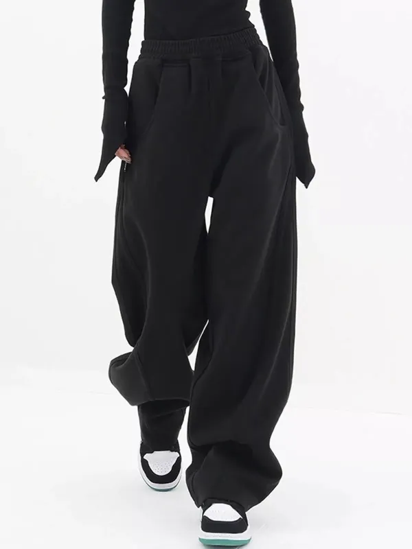 Baggy Elastic Waist Wide-Leg Petite Pants